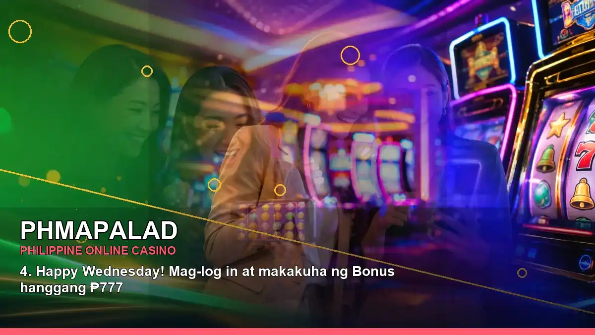 PHMAPALAD gold jackpot slot games featuring an adult Filipina casino host with a panoramic reel composition