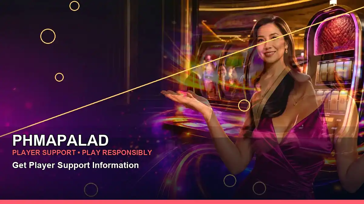 PHMAPALAD VIP casino rewards featuring an adult Filipina casino host with a wide-action composition
